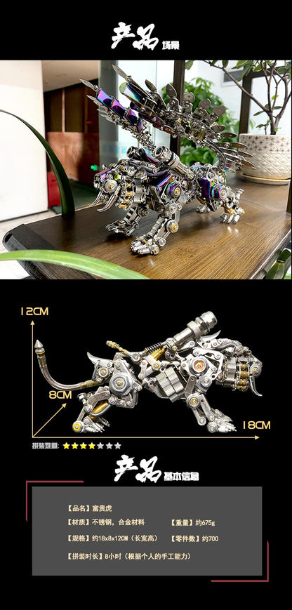 Mechanical Tiger Toy Precision Mecha Hell-level High-difficulty Assembly Adult Building Blocks Metal 3D Model Handicraft Gift